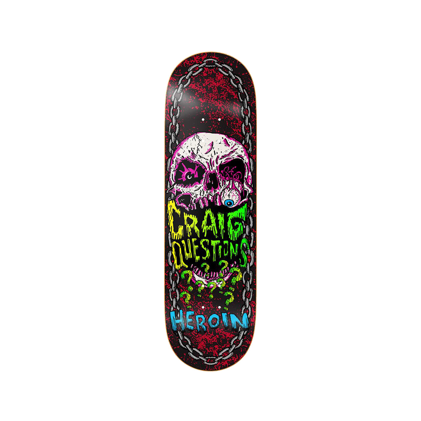 Heroin Skateboards Craig Questions Knock Off 9.25 x 32 Deck w/ Pepper Grip