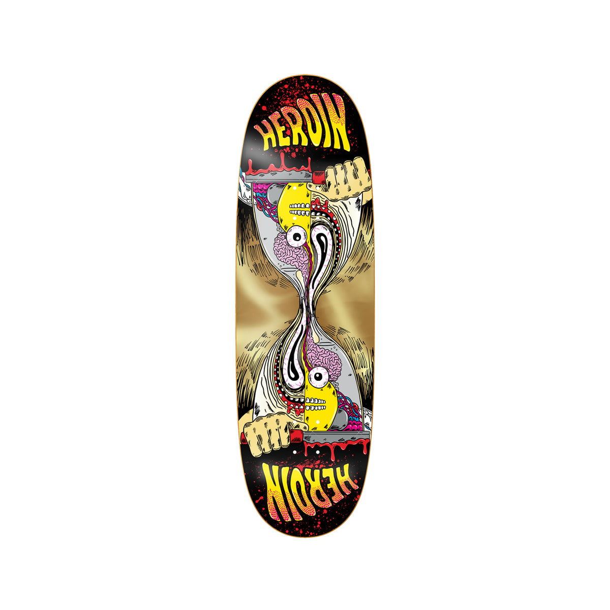 Heroin Merged Razoregg Gold 9.75 Deck w/ MOB Grip