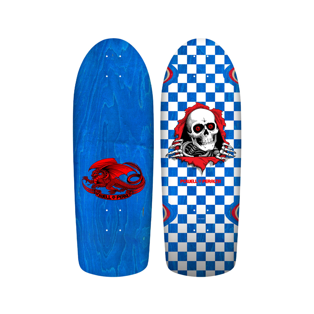Powell Peralta OG Ripper Checker 10 x 30 Blue Deck w/ Pepper Grip