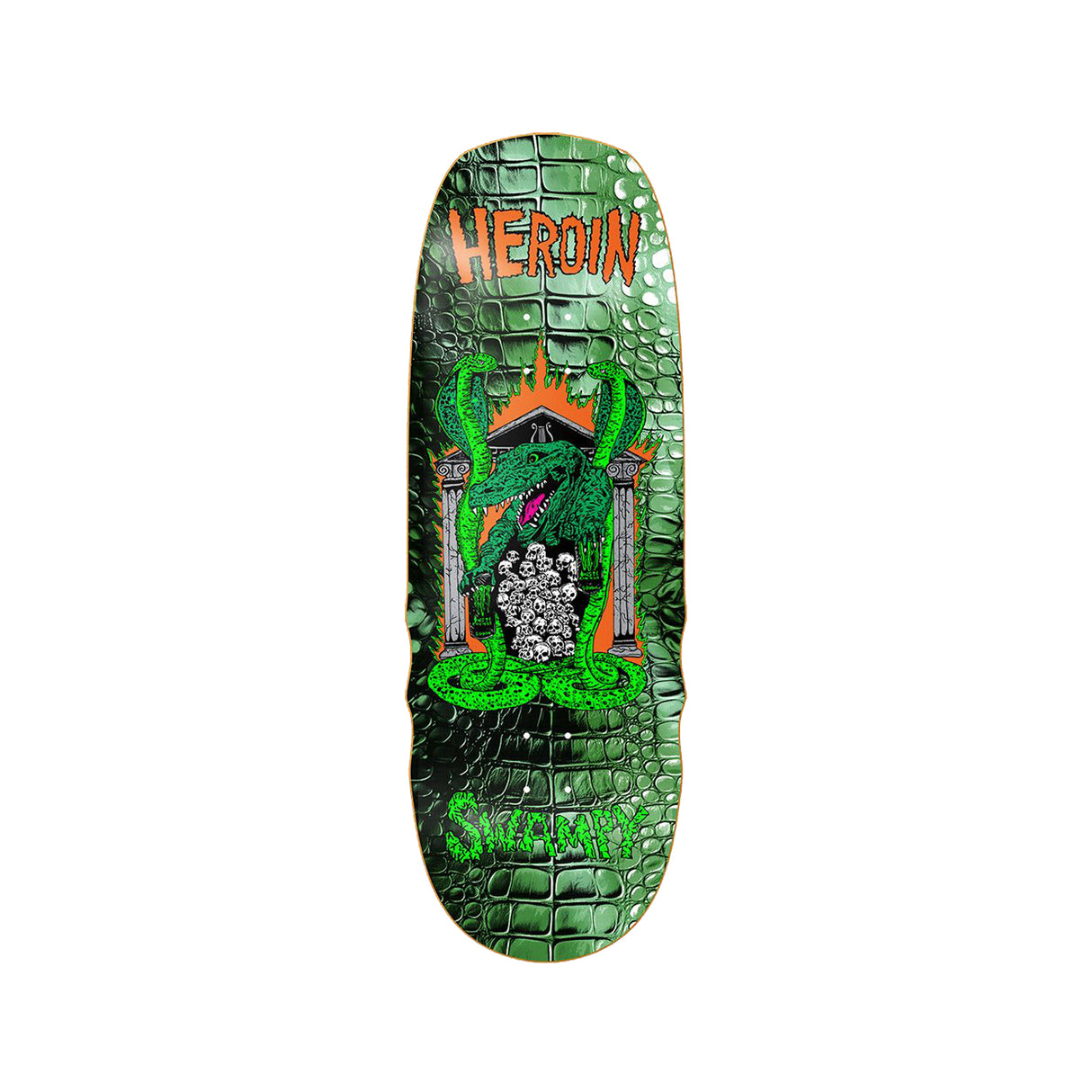 Heroin Skateboards Swampy Knock Off 10.6 x 32.1 Deck w/ Pepper Grip