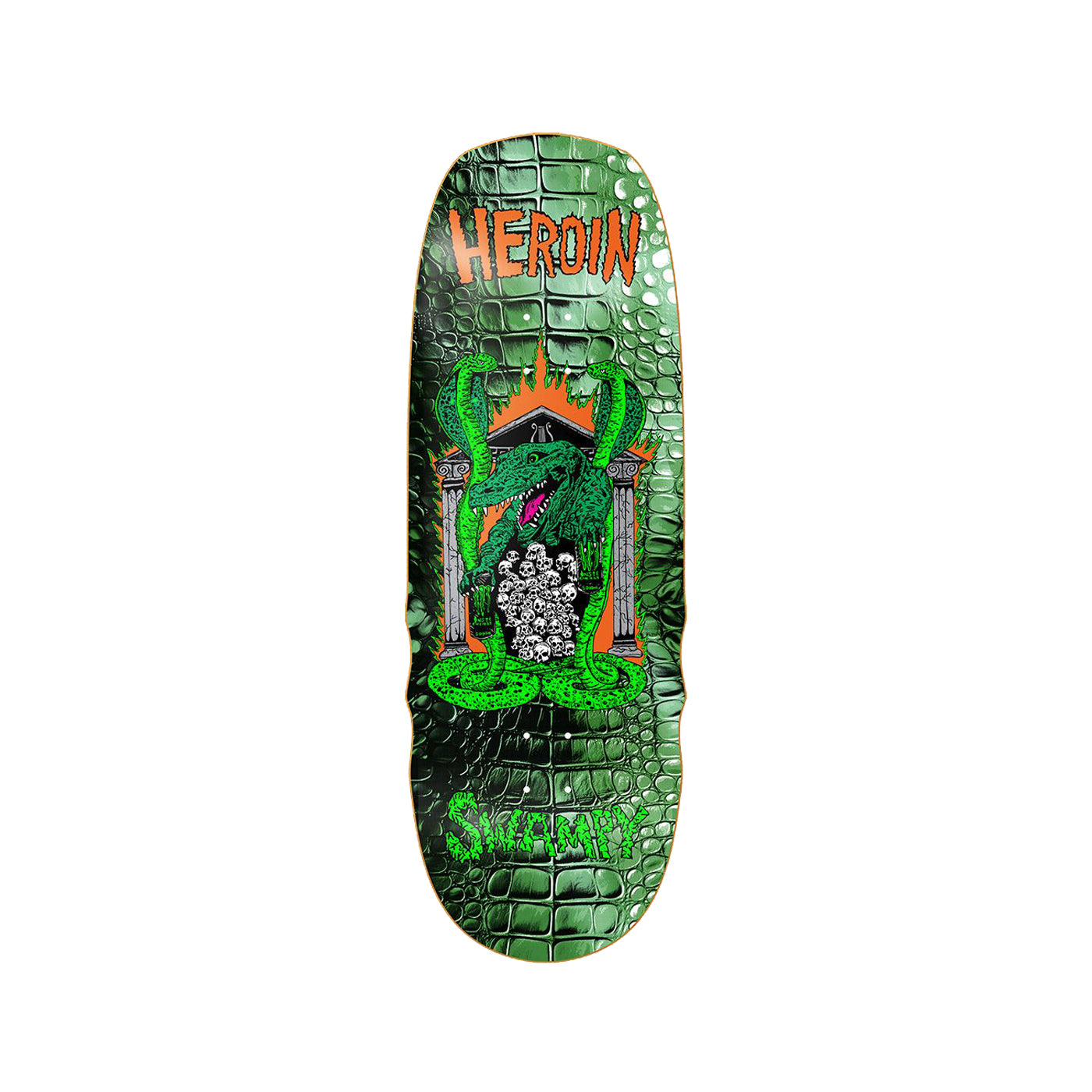 Heroin Skateboards Swampy Knock Off 10.6 x 32.1 Deck w/ Pepper Grip