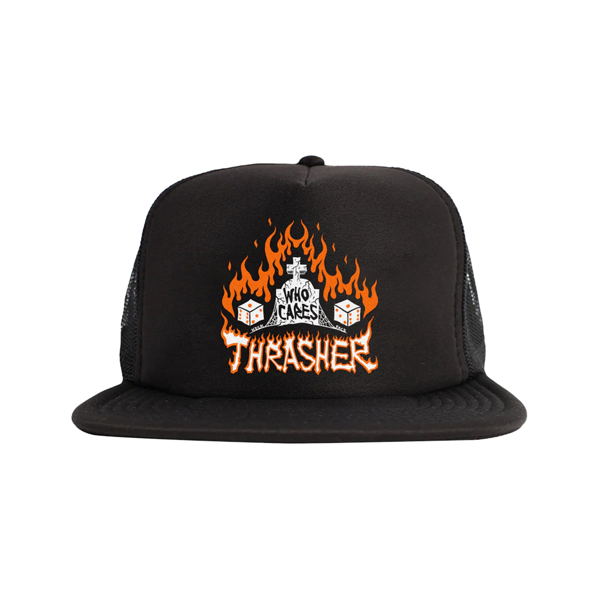 Thrasher Who Cares By Neckface Trucker Hat