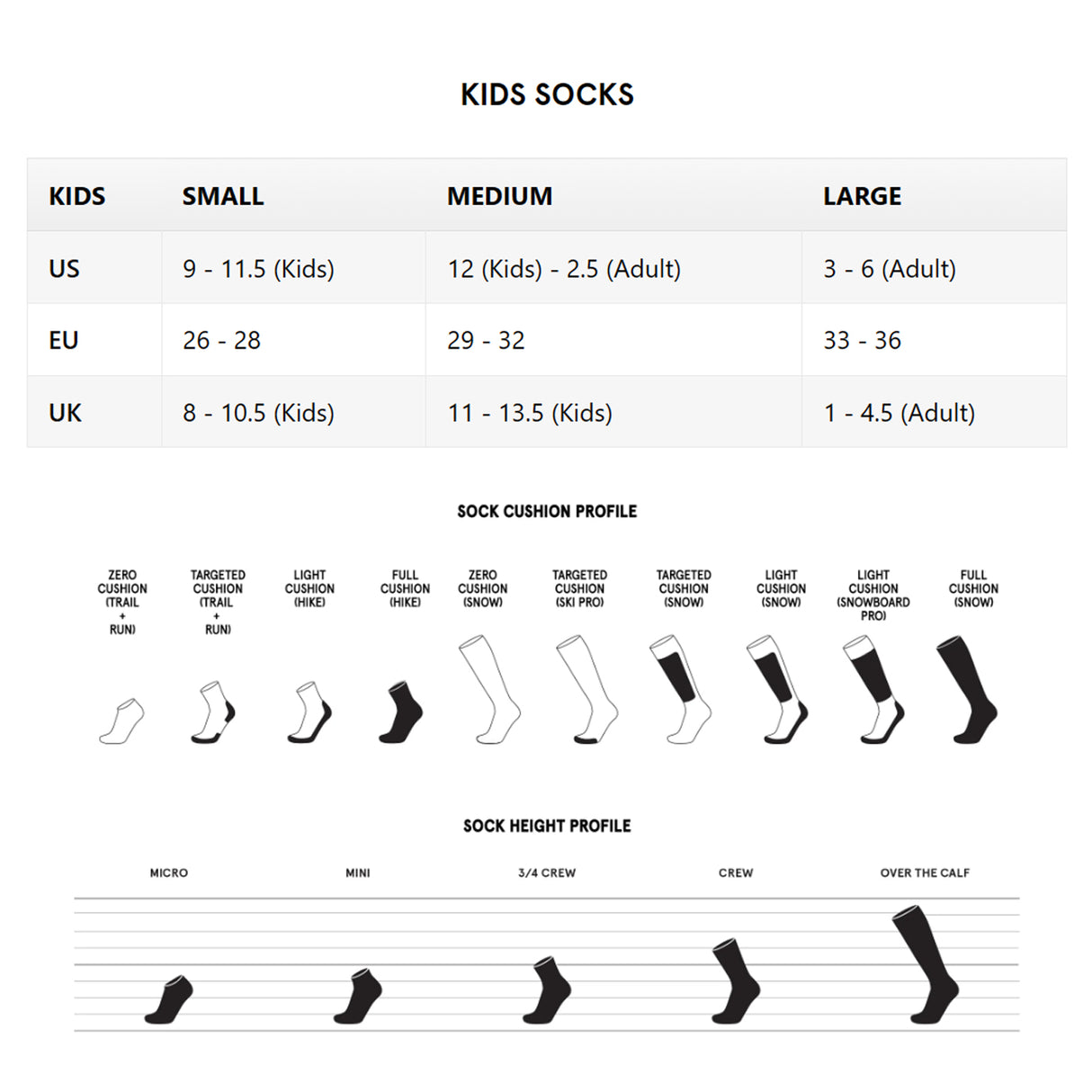 Le Bent Kids Snowy Mountains Light Cushion Snow Socks