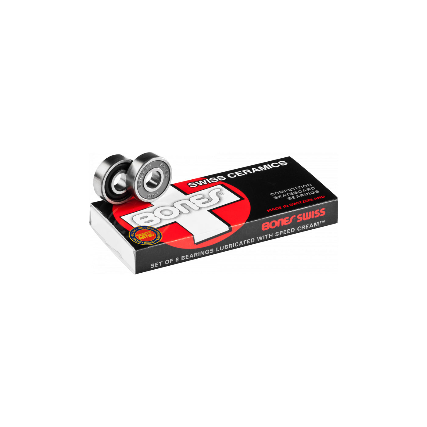 Bones Swiss Ceramic Skateboard Bearings | 8-Pack | Baker Street Snow