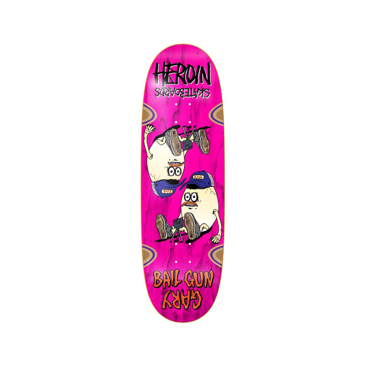 Heroin Skateboards Bail Gun Gary 4 9.75 x 32.5 Deck w/ Pepper Grip