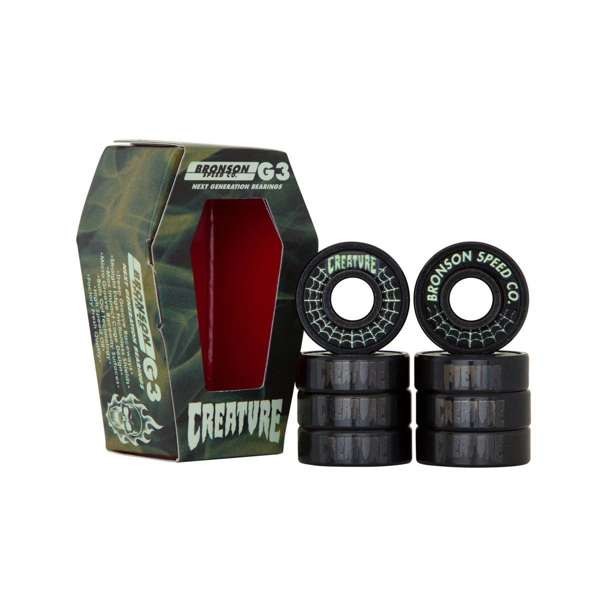 Bronson Speed Co. x Creature G3 Bearings | 8-Pack