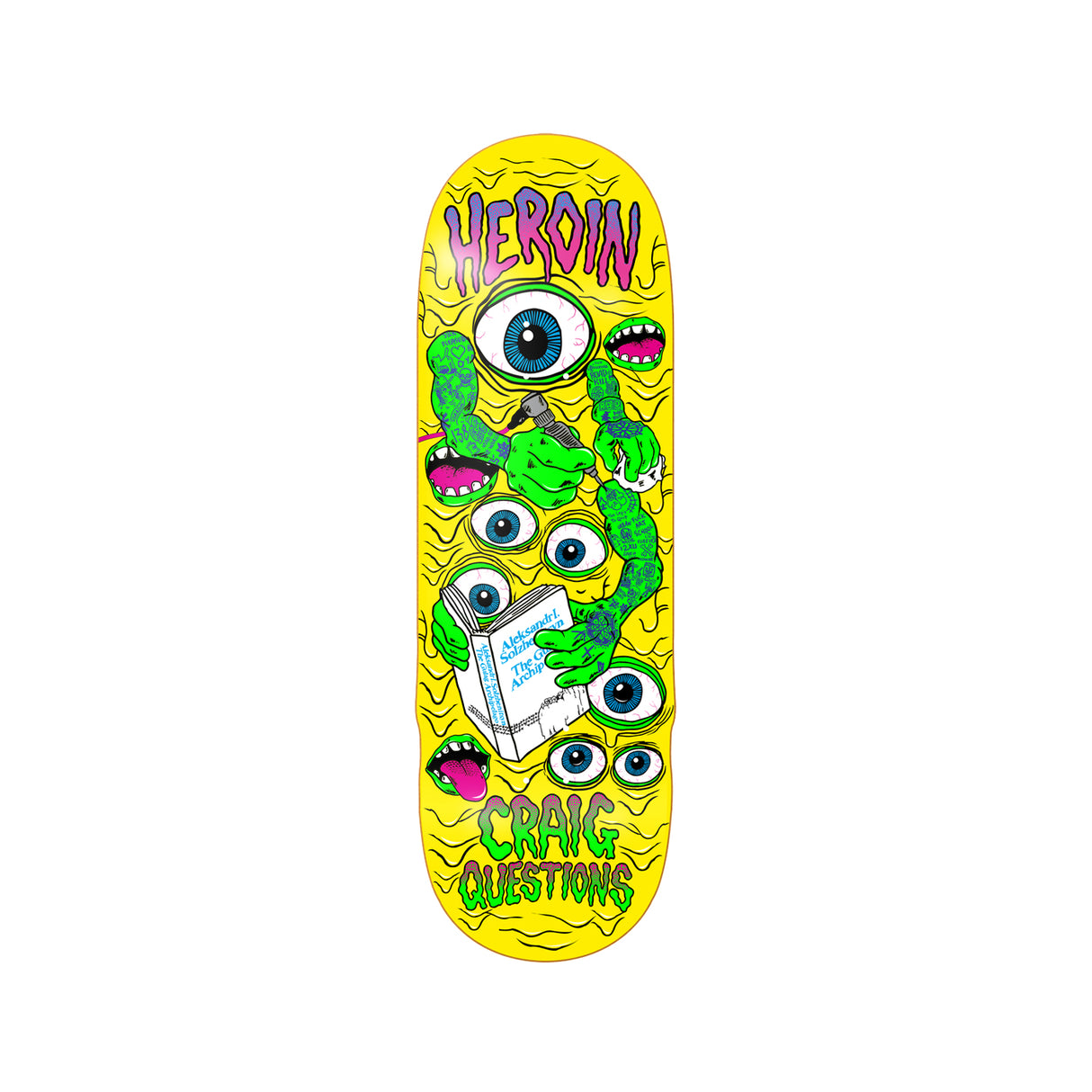 Heroin Skateboards Craig Questions Mutate Or Die 10 x 32.25 Deck w/ Pepper Grip