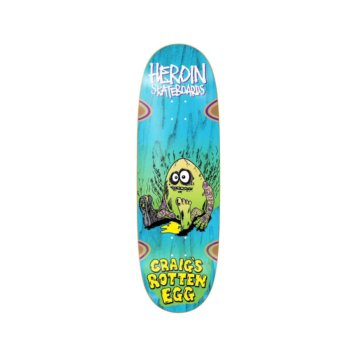 Heroin Skateboards Craig's Rotten Egg 10 x 32 Deck w/ Pepper Grip