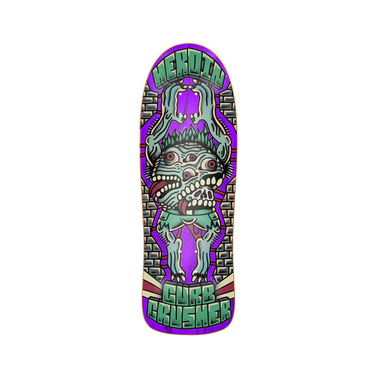 Heroin Skateboards Curb Crusher x Crawe 10.25 x 32 Deck w/ Pepper Grip