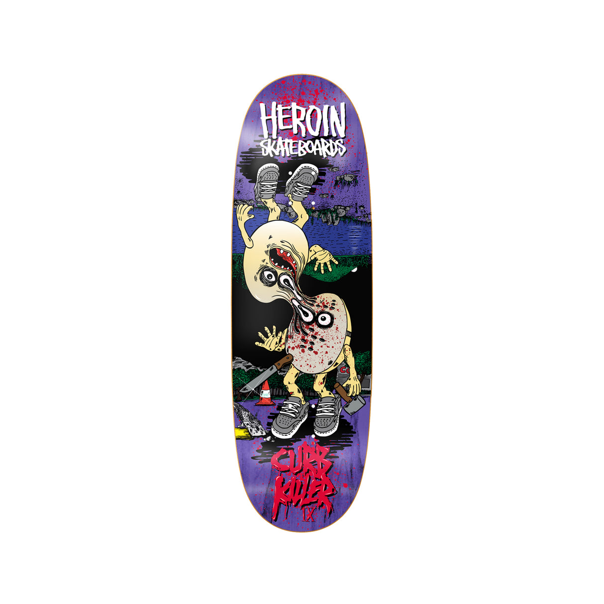 Heroin Curb Killer IX 10.0 Deck w/ Free Pepper Grip