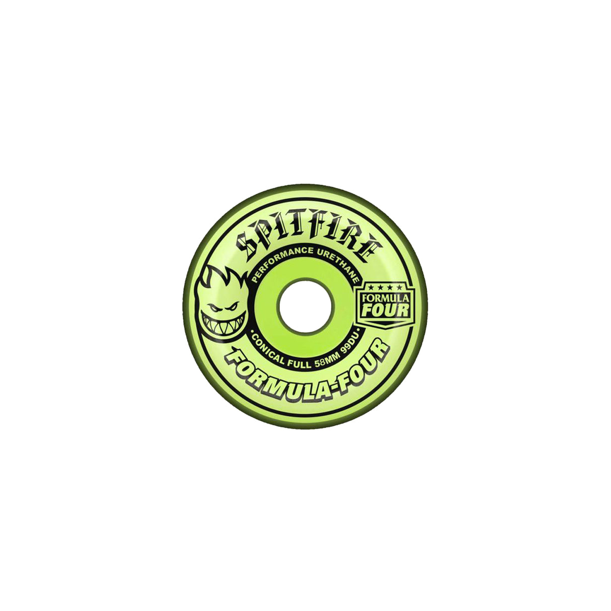 Spitfire 58mm Glow In The Dark F4 Conical Full Wheels | 99A