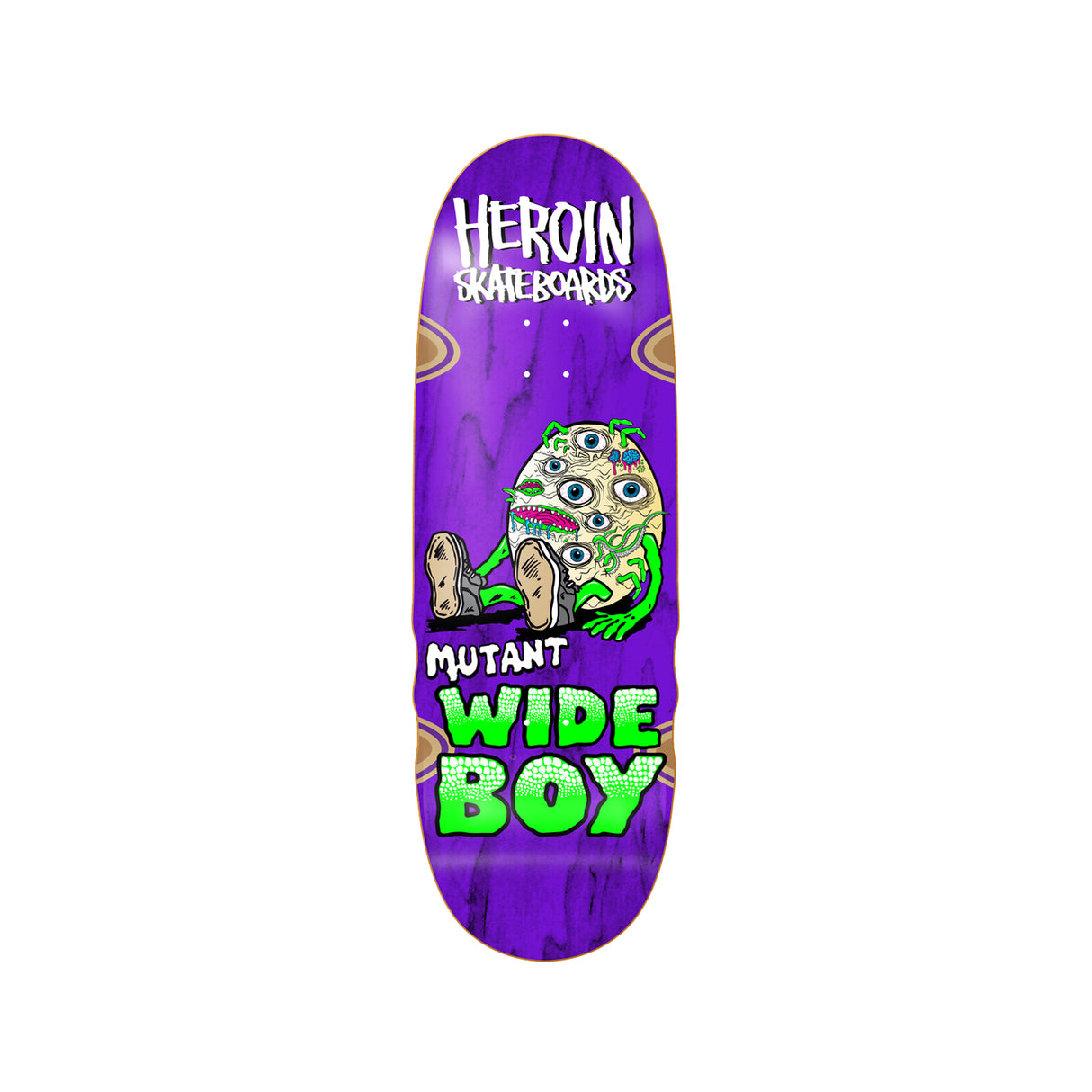 Heroin Skateboards Mutant Wide Boy 10.4 x 32.3 Deck w/ Pepper Grip