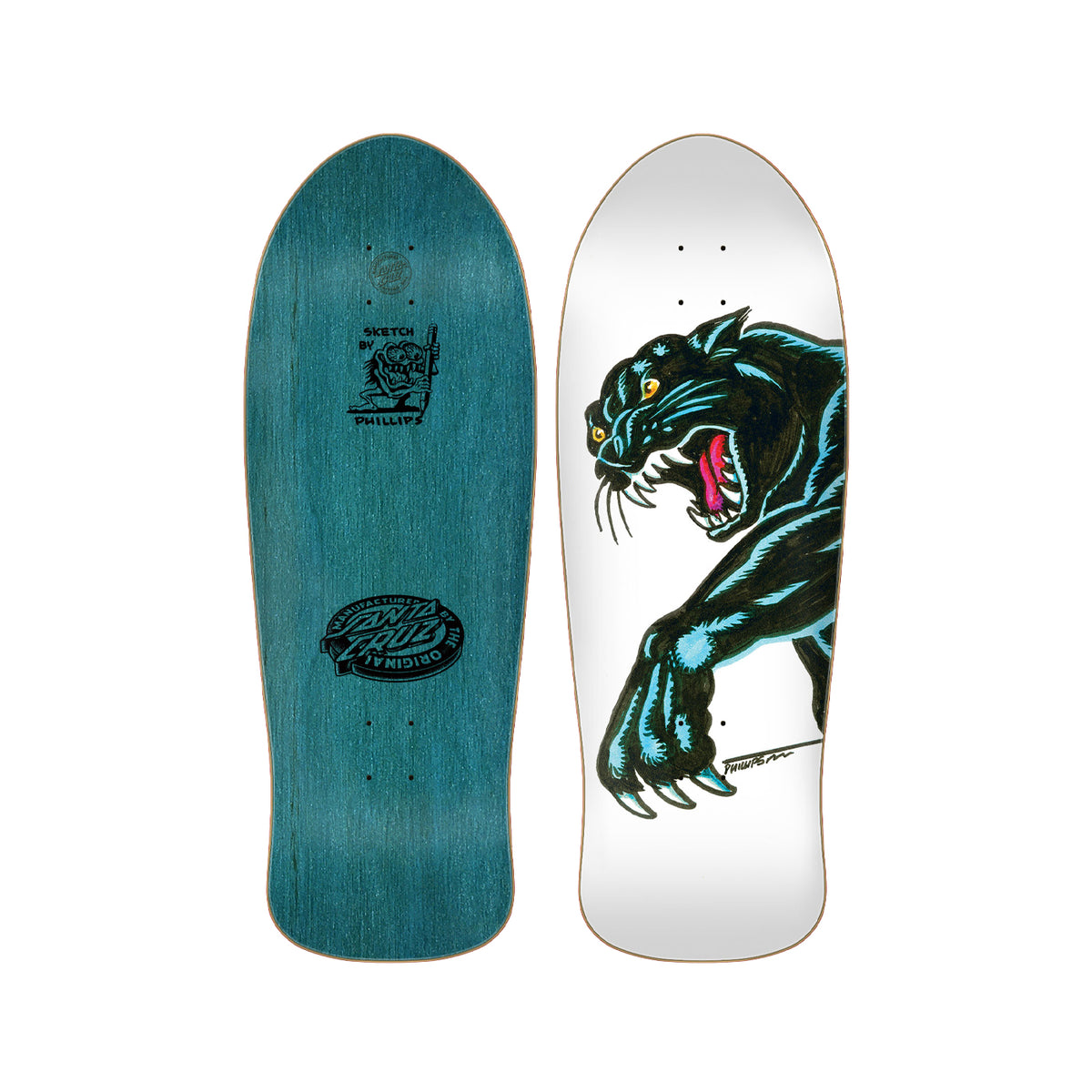 Santa Cruz Natas Kaupas Sketch Panther Reissue 10.54 x 30.14 Deck w/ MOB Grip