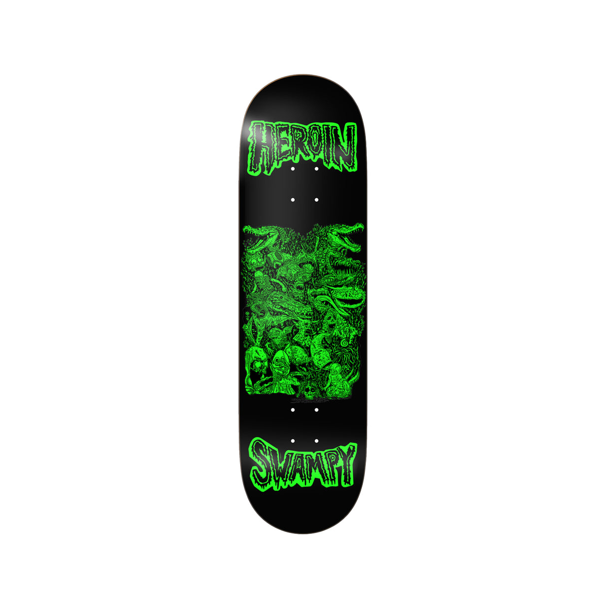 Heroin Skateboards Swampy Allegory Of Fear 9 x 32.25 Deck w/ Pepper Grip