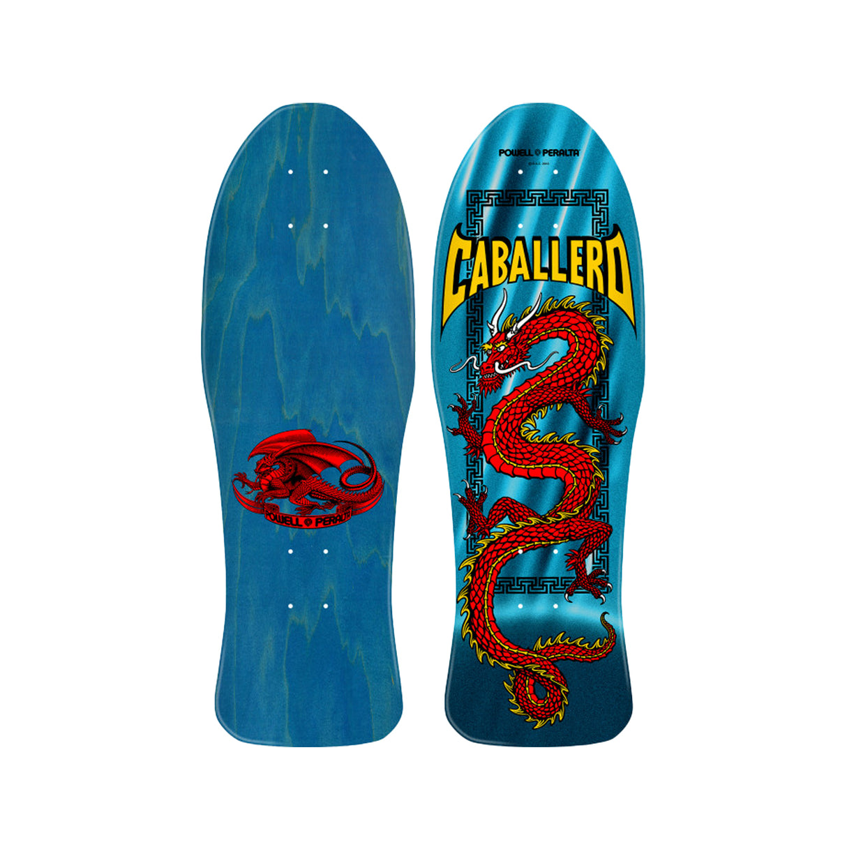 Powell Peralta Steve Caballero Chinese Dragon Aqua Foil 10 x 30 Deck w/ Pepper Grip