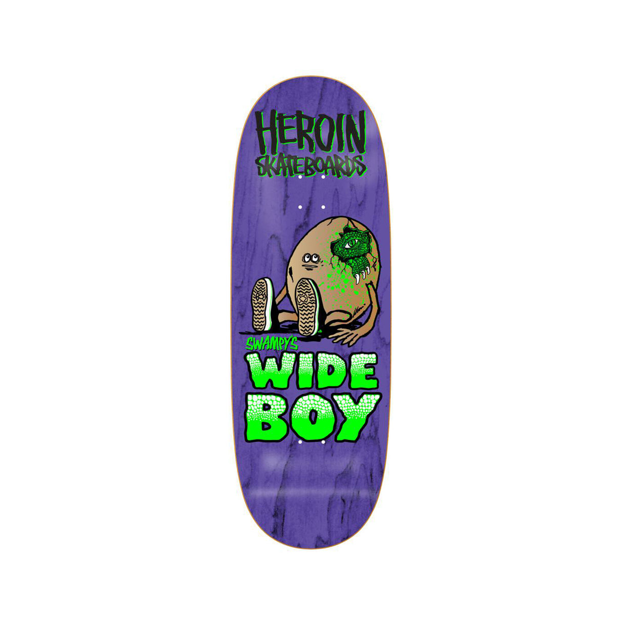 Heroin Skateboards Swampy's Wide Boy 10.75 x 32.38 Deck w/ Pepper Grip