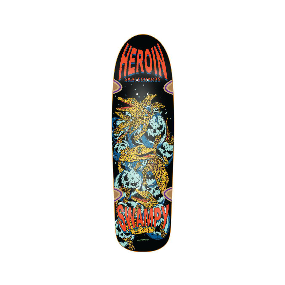 Heroin Skateboards Swampy Gators 9.125 x 32 Deck w/ Pepper Grip