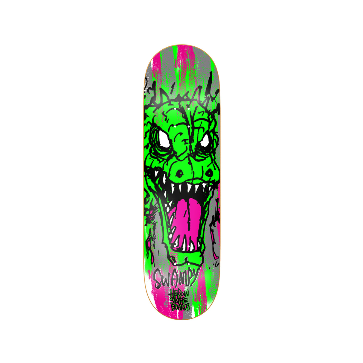 Heroin Skateboards Swampy Savages 9 x 32 Deck w/ Pepper Grip